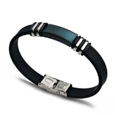 Bracelet Stainless Steel Smooth Glossy Silicone Vintage Bracelet